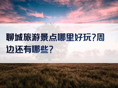 聊城旅游景点哪里好玩？周边还有哪些？