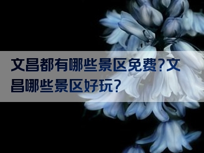 文昌都有哪些景区免费？文昌哪些景区好玩？