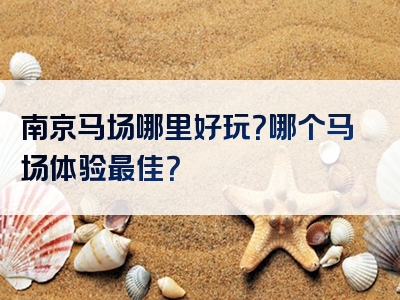 南京马场哪里好玩？哪个马场体验最佳？