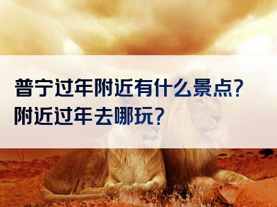 普宁过年附近有什么景点？附近过年去哪玩？