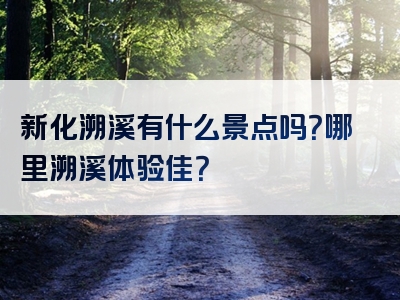 新化溯溪有什么景点吗？哪里溯溪体验佳？