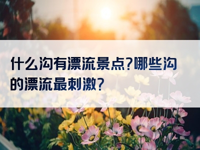 什么沟有漂流景点？哪些沟的漂流最刺激？
