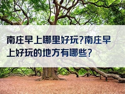 南庄早上哪里好玩？南庄早上好玩的地方有哪些？