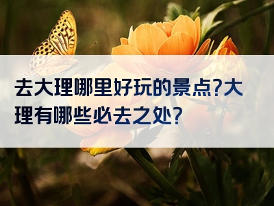 去大理哪里好玩的景点？大理有哪些必去之处？