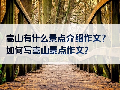 嵩山有什么景点介绍作文？如何写嵩山景点作文？