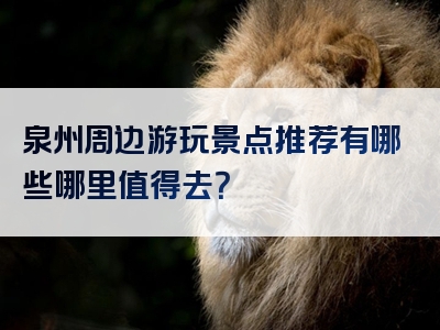 泉州周边游玩景点推荐有哪些哪里值得去？