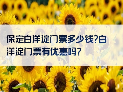 保定白洋淀门票多少钱？白洋淀门票有优惠吗？
