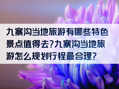 九寨沟当地旅游有哪些特色景点值得去？九寨沟当地旅游怎么规划行程最合理？