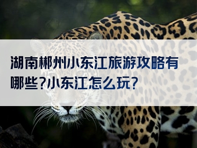 湖南郴州小东江旅游攻略有哪些？小东江怎么玩？