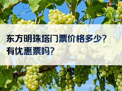 东方明珠塔门票价格多少？有优惠票吗？