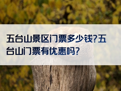 五台山景区门票多少钱？五台山门票有优惠吗？