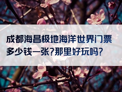 成都海昌极地海洋世界门票多少钱一张？那里好玩吗？