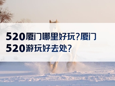 520厦门哪里好玩?厦门520游玩好去处?