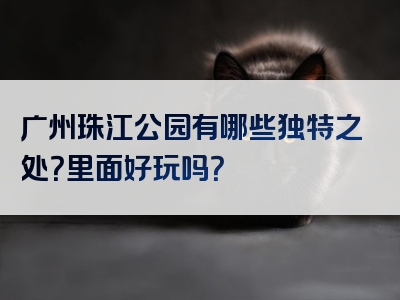 广州珠江公园有哪些独特之处？里面好玩吗？