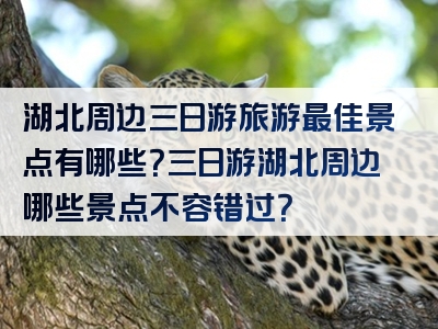 湖北周边三日游旅游最佳景点有哪些？三日游湖北周边哪些景点不容错过？