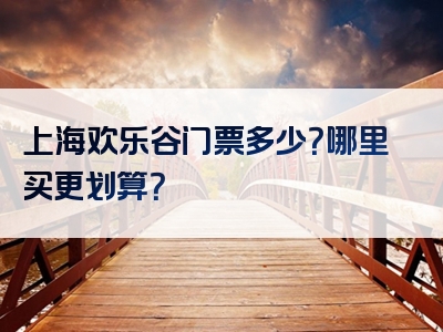 上海欢乐谷门票多少？哪里买更划算？