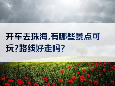 开车去珠海，有哪些景点可玩？路线好走吗？