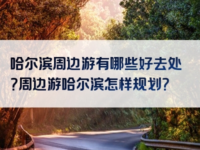 哈尔滨周边游有哪些好去处？周边游哈尔滨怎样规划？