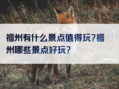 福州有什么景点值得玩？福州哪些景点好玩？
