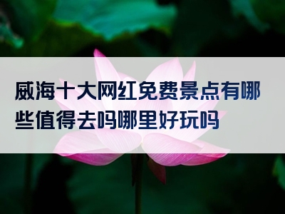 威海十大网红免费景点有哪些值得去吗哪里好玩吗