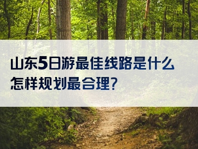 山东5日游最佳线路是什么怎样规划最合理？