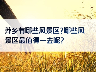 萍乡有哪些风景区？哪些风景区最值得一去呢？