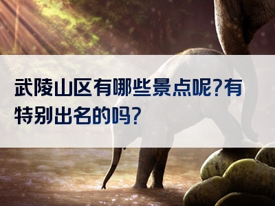 武陵山区有哪些景点呢？有特别出名的吗？