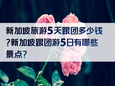 新加坡旅游5天跟团多少钱？新加坡跟团游5日有哪些景点？