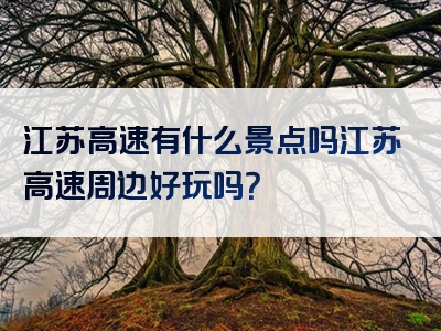 江苏高速有什么景点吗江苏高速周边好玩吗？