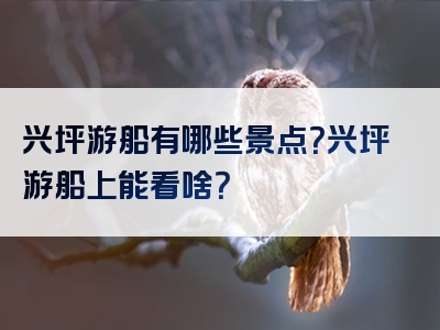兴坪游船有哪些景点？兴坪游船上能看啥？