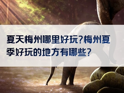 夏天梅州哪里好玩？梅州夏季好玩的地方有哪些？