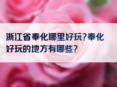 浙江省奉化哪里好玩？奉化好玩的地方有哪些？