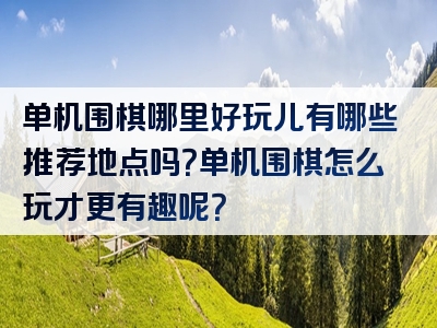 单机围棋哪里好玩儿有哪些推荐地点吗？单机围棋怎么玩才更有趣呢？