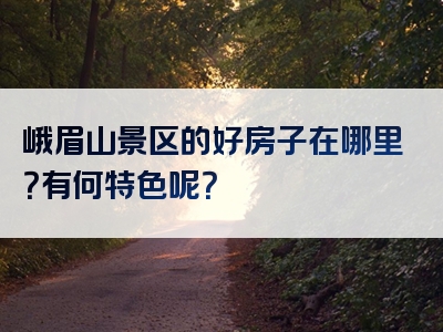 峨眉山景区的好房子在哪里？有何特色呢？