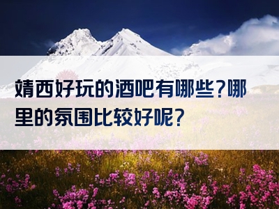 靖西好玩的酒吧有哪些？哪里的氛围比较好呢？