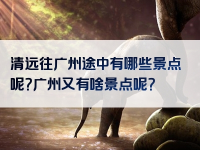 清远往广州途中有哪些景点呢？广州又有啥景点呢？