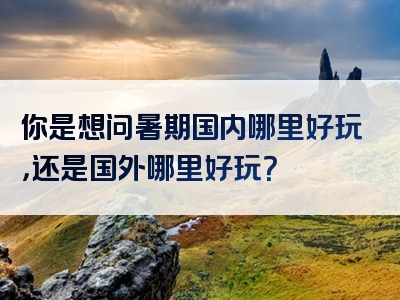 你是想问暑期国内哪里好玩，还是国外哪里好玩？