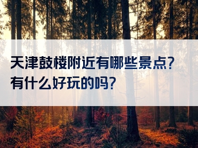 天津鼓楼附近有哪些景点？有什么好玩的吗？