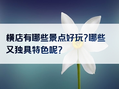横店有哪些景点好玩？哪些又独具特色呢？