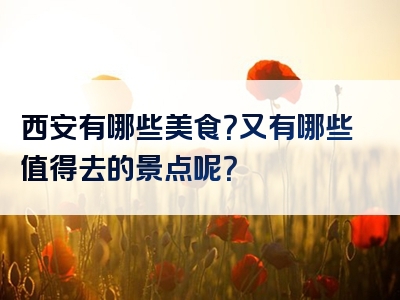 西安有哪些美食？又有哪些值得去的景点呢？