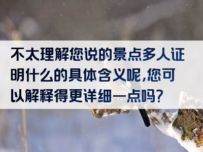 不太理解您说的景点多人证明什么的具体含义呢，您可以解释得更详细一点吗？