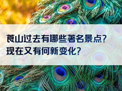 莨山过去有哪些著名景点？现在又有何新变化？