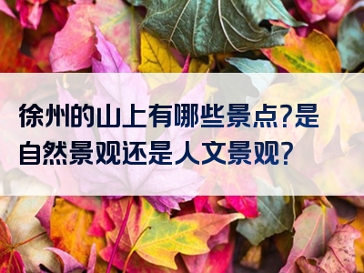 徐州的山上有哪些景点？是自然景观还是人文景观？