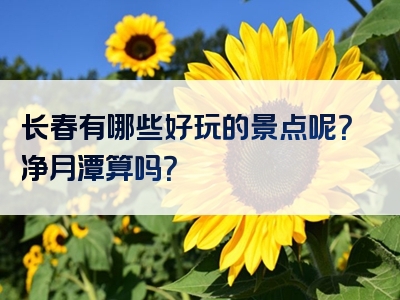 长春有哪些好玩的景点呢？净月潭算吗？