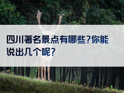 四川著名景点有哪些？你能说出几个呢？