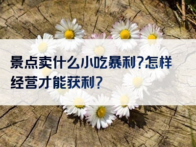 景点卖什么小吃暴利？怎样经营才能获利？