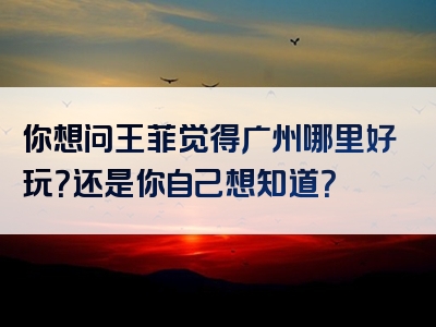 你想问王菲觉得广州哪里好玩？还是你自己想知道？