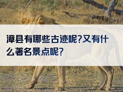 漳县有哪些古迹呢？又有什么著名景点呢？