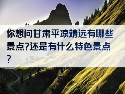 你想问甘肃平凉靖远有哪些景点？还是有什么特色景点？