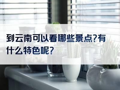 到云南可以看哪些景点？有什么特色呢？